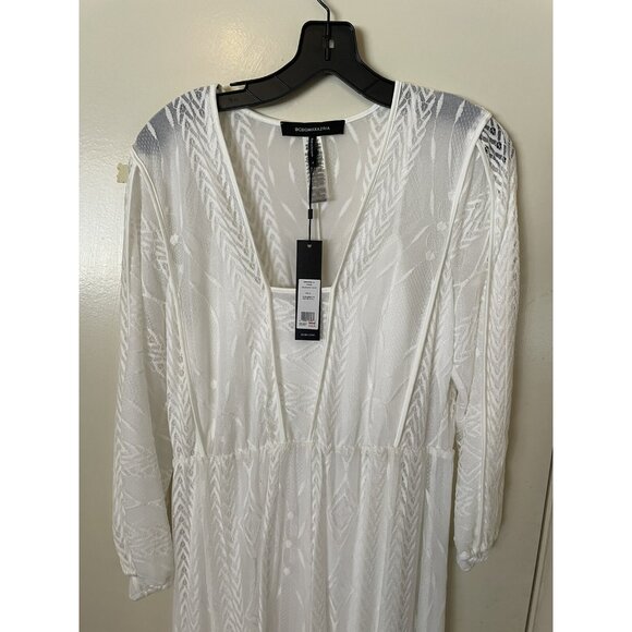 BCBGMAXAZRIA AVA V-NECK MIDI DRESS Size Large New - Picture 2 of 15